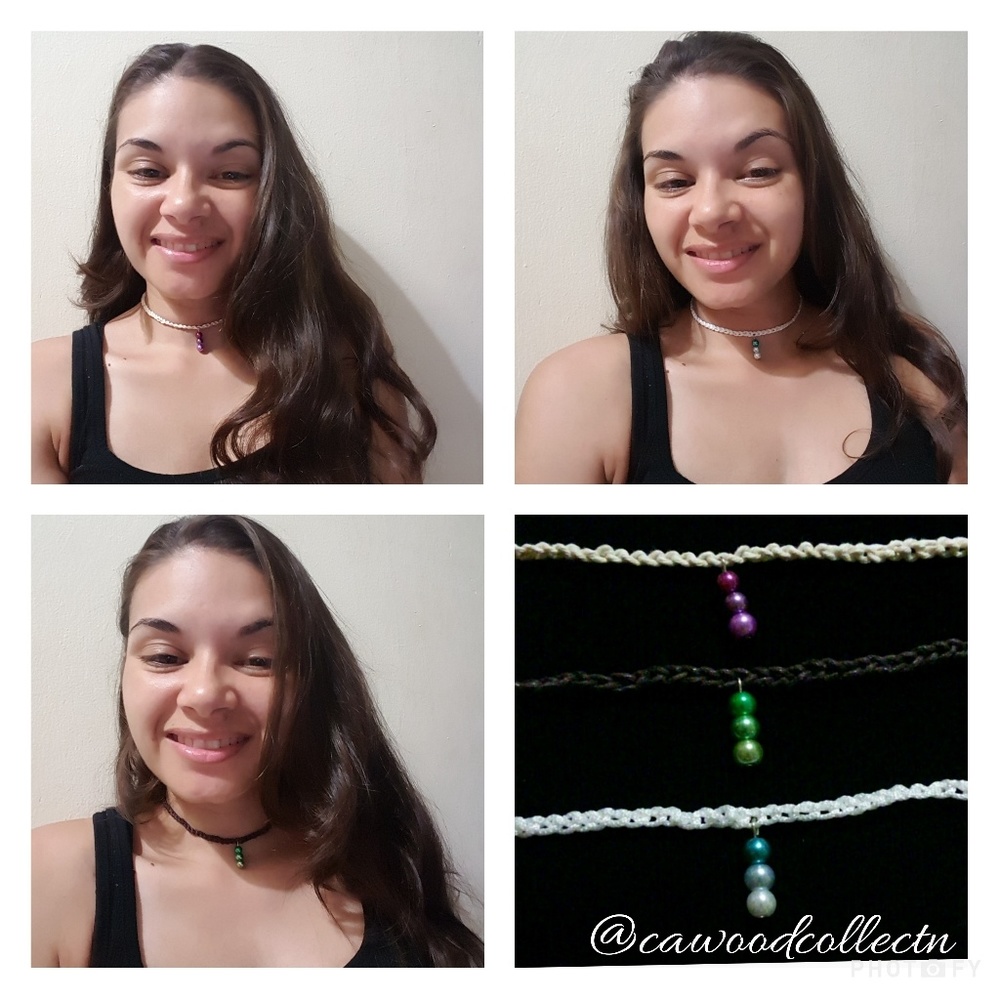 3 Piece Ombre Pearl Choker Necklaces